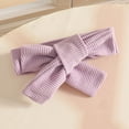 thumbnail image 6 of masbird Infant Baby Girl Clothes Long Sleeve Ruffle Romper Pants Headband Set 3Pcs Newborn Fall Winter Outfits,Light Purple,3-6 M, 6 of 9