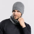 thumbnail image 5 of SUXIAN Unisex Winter Scarf Set Plus Warm Knit Hat Bib Grey One Size, 5 of 6
