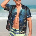 thumbnail image 5 of Lsque Underwater Dolphin pattern Hawaiian Shirt for Men, Unisex Summer Beach Casual Short Sleeve Button Down Shirts-Medium, 5 of 9