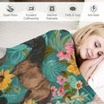 thumbnail image 3 of Fenyluxe Horses Flowers Pattern Soft Throw Blanket Flannel Bed Cover Cozy Lightweight Plush Gifts All Seasons Comfort Blanket 40x50in, 3 of 6