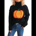thumbnail image 3 of Suéter de Cuello Alto con Flores Torcidas para Mujer, de Larga, Informal, Cálido, para Otoño e Invierno Negro M, 3 of 9