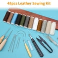 thumbnail image 2 of PrePat 48 Pcs Sewing Kit Awl Leather Hand Stitcher Repair Set Heavy Duty Thread Needles, 2 of 9