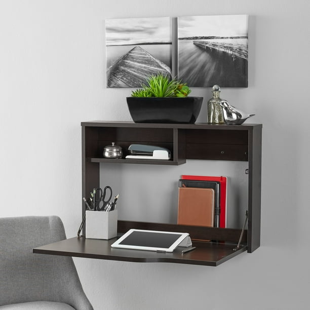 Mainstays Wall Hanging Desk Espresso Finish Walmart com Mainstays Wall Hanging Desk Espresso Finish Walmart com