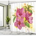 thumbnail image 5 of Ambesonne Floral Shower Curtain, Vibrant Hibiscus Flower, 69"Wx84"L, Earth Yellow Fuchsia, 5 of 5