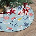 thumbnail image 3 of FMSHPON Nautical Symbols Xmas Christmas Tree Skirt Stand Mat for Holiday Party Decoration Indoor Outdoor 48 inches, 3 of 3