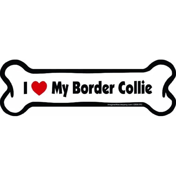 Imagine This Bone Car Magnet, I Love My Border Collie, 2-Inch by 7-Inch