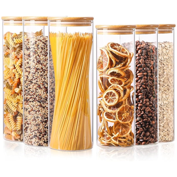 Set de 6 Frascos de Vidrio para Almacenamiento de Alimentos con Tapas Herméticas ComSaf