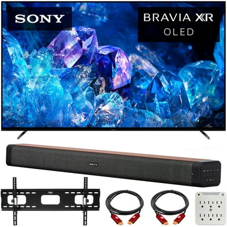 Sony XR65A80K Bravia XR A80K 65 inch 4K HDR OLED Smart TV 2022 Model Bundle with Deco Gear 60W 2.0 Channel Soundbar, 37"-100"