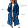 thumbnail image 6 of Smsaxvxz Women's Winter Coat Casual Trench Fleece Long Collared Warm Jacket with Pockets Blue M, 6 of 6