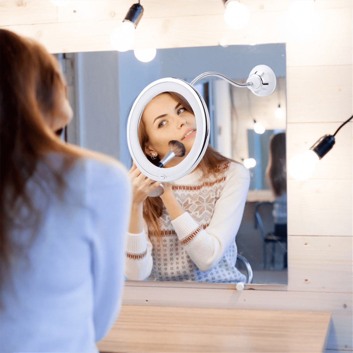 1 x LED Magnifying Mirror-White