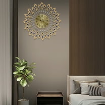 26.37in Wall Mounted Large Wall Clock Gold Modern Metal Big Clocks Decorative Wall Clocks for Living Room