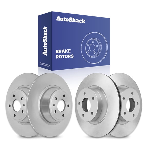 AutoShack Front Vented & Rear Solid Coated Brake Rotors 4-PC Set Replacement for 2017-2019 Ford Escape 2018-2019 Lincoln MKC ArmorStop