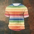 thumbnail image 4 of YueHuiYing Men's Spring/Summer Fashion Casual Loose-Fit Stretch Gym Home Wear Printed Striped T-Shirt Crew Neck Short Sleeve Top, 4 of 6