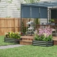 thumbnail image 2 of Outsunny Set of 2 Raised Garden Beds, Galvanized Planter Box, Grey, 2 of 10