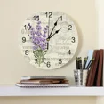 thumbnail image 2 of Purple Lavender Flower Vintage Decorative Round Wall Clock Custom Design Non Ticking Silent Bedrooms Large Wall Clock（12 Inch）, 2 of 6