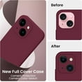 thumbnail image 3 of for iPhone 15 Case, Silicone Upgraded [Camera Protection] Phone Case with [2 Screen Protectors], Soft Anti-Scratch Microfiber Lining Inside, 6.1 inch, Plum, 3 of 11