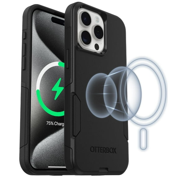 OtterBox iPhone 15 Pro MAX Commuter Series Case - MagSafe Edition - Black, Slim & Tough, Pocket-Friendly, with Port Protection