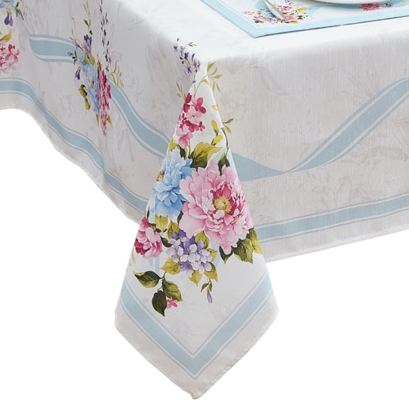 Elrene Home Fashions Rose Cottage Engineered Tablecloth, Multi, 52" Square