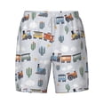 thumbnail image 4 of Lsque Mens Swim Trunks Trains And Cactuse Pattern - Bathing Suit Compression Liner - Beach Swim Shorts Swimwear - (S-3XL) - Stretch Quick Dry -Small, 4 of 9