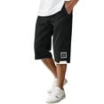 thumbnail image 5 of Ceisia Men's Big & Tall Solid Color Elastic Waist Drawstring Pocket Casual Sports 7 Inch Shorts Black 8XL Gifts for Father, 5 of 9