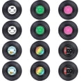 thumbnail image 1 of 12 Pieces Non-slip Vinyl Coasters, Insulating Cd Disc Coasters For Coffee Tea Beer Wine Bottle, 10.5 X 10.5 X 0.2 Cm Hy, 1 of 5
