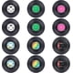 thumbnail image 1 of 12 Pieces Non-slip Vinyl Coasters, Insulating Cd Disc Coasters For Coffee Tea Beer Wine Bottle, 10.5 X 10.5 X 0.2 Cm Hy, 1 of 5
