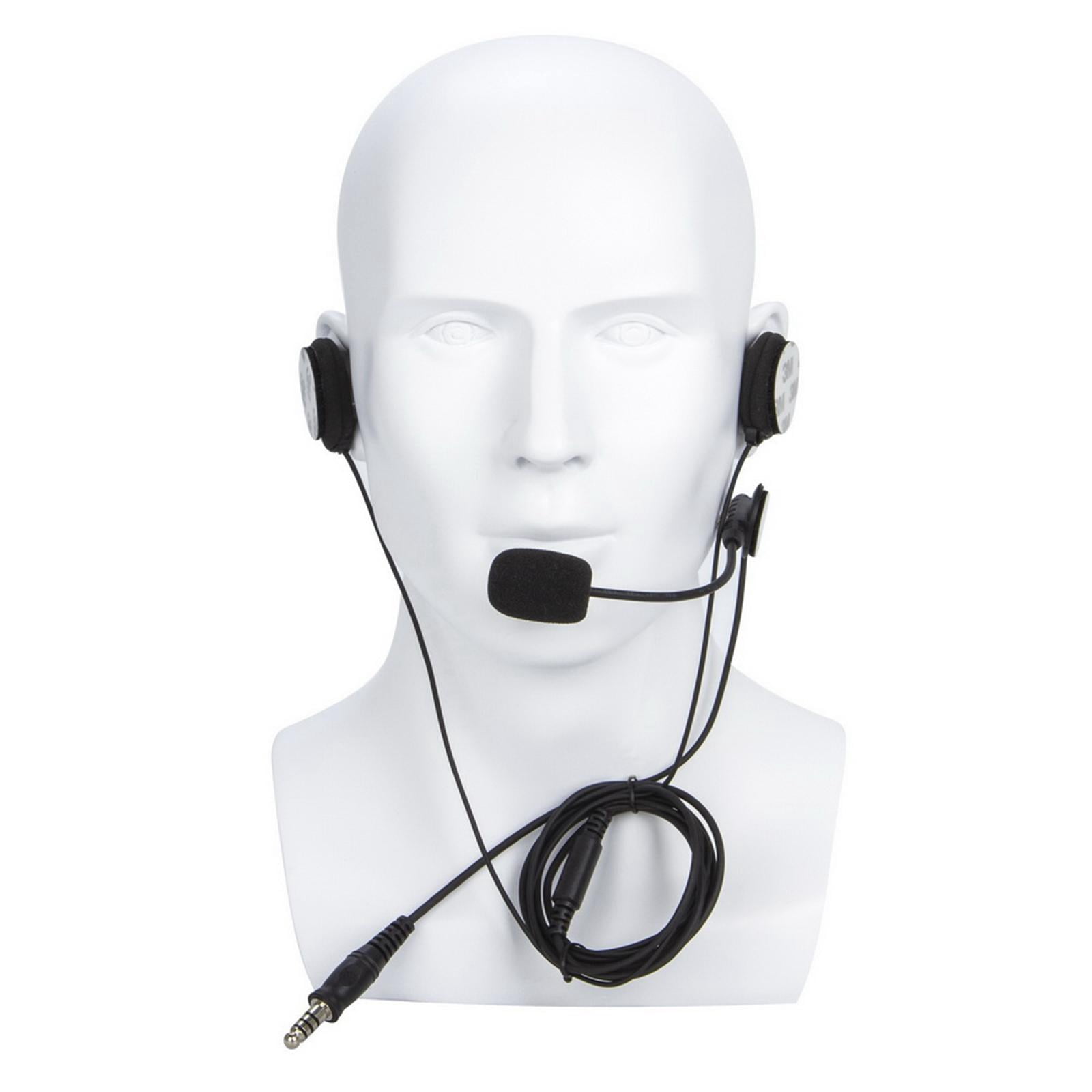 Wzmzjy Two Way Radio Headset Helmet Headset, Two Speakers, Professional ,with Boom Mic,