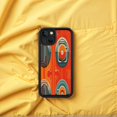 thumbnail image 5 of Vibrant Retro - Futuristic iPhone 15 Case - Lightweight Yellowing Resistant with Dynamic Concentric Circles in Orange Blue & White, 5 of 6