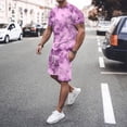 thumbnail image 1 of MKLEKYY Conjunto Deportivo Informal Corto Para Mujer Y Hombre, Ideal Para Vacaciones Y Fitness, Con Mangas Cortas Y Pantalones Cortos, Ideal Para Actividades De Primavera, Verano Y Otoño., 1 of 5