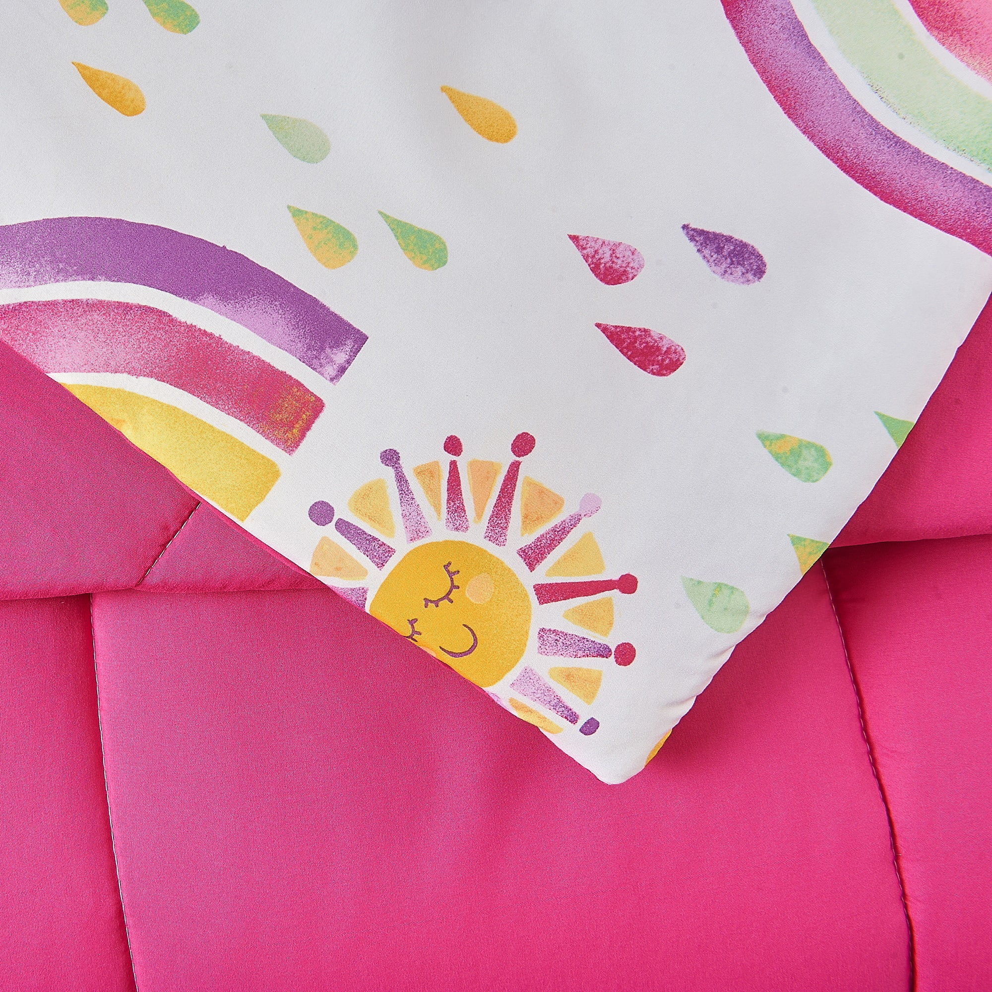 Urban Playground Kids and Teens Rainbows and Suns Pink 2-Piece Comforter Set, Twin/Twin XL