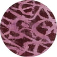 thumbnail image 1 of Ahgly Company Machine Washable Indoor Round Abstract Vermilion Red Area Rugs, 3' Round, 1 of 7