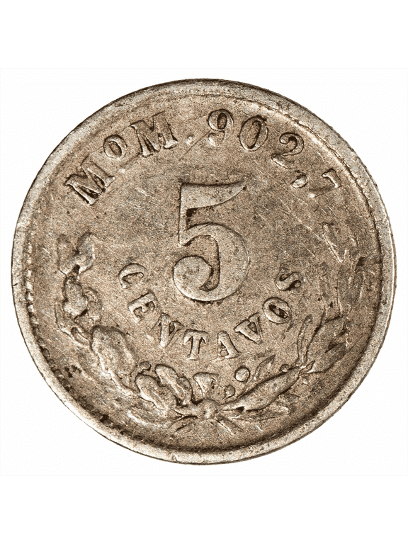 Collectible 1900 Mo Mexico 5 Centavos 1.33g .903 Silver 1.2g ASW