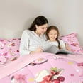 thumbnail image 5 of Manfei Pink Cowgirl Party Bedding Comforter Set, Kawaii Princess Boots Twin Comforter Sets, Cartoon Stars Print Reversible Bedding Set, Luxury Bedroom Decor, 2pcs, 5 of 9