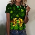 thumbnail image 2 of Outfmvch Chemises pour Femmes T-Shirts Chemises pour Femmes T-Shirts Graphiques Manches Courtes Hauts pour Femmes Mode Féminine Col Rond Manches Courtes T-Shirt Imprimé Amour Vert Armée S, 2 of 4