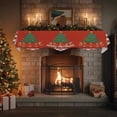 thumbnail image 4 of Christmas Fireplace Mantle Scarf, Santa Claus Xmas Tree Plaid Lattice Red Check Mantel Cover Table Runner for Home Living Room Door Window, Indoor Outdoor Holiday Party Decor 17" x 70", 4 of 8