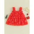 thumbnail image 2 of xiaxaixu Robe Ligne A pour Filles, Robe Sans Manches Père Noël Bonhomme de Neige Imprimé Neige Robe en Tulle Costume de Noël, 2 of 9