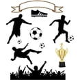 thumbnail image 4 of Adorno para tarta con forma de estrella de fútbol, feliz cumpleaños, pelota de fútbol deportiva, red para fiesta infantil, baby shower, decoración para cupcakes, suministros para hornear, bricolaje, 4 of 4