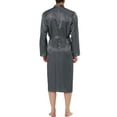 thumbnail image 3 of INSPIRE CHIC Men's Nightdress Satin Robe Long Sleeve Tied Sleepwear Bathrobe XL Gray, 3 of 4