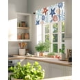 thumbnail image 3 of Valance Curtains for Windows Ocean Teal Starfish Kitchen Curtians Window Treatment Marine Life Coastal Topper Curtain Rod Pocket Valances for Kitchen Bathroom Living Room 60x18in, 3 of 9