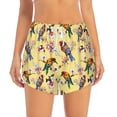 thumbnail image 2 of Goofa Beautiful Bright Birds And Flowers Printed Women 2 in 1 Running Shorts,Quick Dry Athletic Workout Shorts,High Waisted Athletic Shorts with Liner Pockets-Medium, 2 of 9