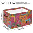 thumbnail image 4 of Yayeee 2 Pack Canvas Storage Basket with Handles for Shelves Fabric Bins Closet Organizer, Art City, 4 of 8