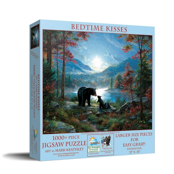 SUNSOUT INC - Bedtime Kisses - 1000 pc Large Pieces Jigsaw Puzzle by Artist: Mark Keathley - Finished Size 27" x 35" - MPN# 52966