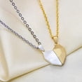 thumbnail image 3 of Collares con colgante de dos almas y un corazón para pareja, collar con imán creativo de piedra de los deseos para parejas, collar con diseño de corazón de oro plateado, 3 of 5