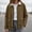 Coffee, variant on Womens Cropped Barn Jacket Lightweight Zip Up Snap Button Fall Casual Outerwear with Pockets Vintage Contrast Collar Utility Shacket