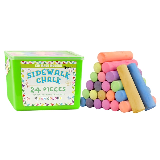 Cubo de tiza para aceras hecho a mano para niños, moderno, no tóxico (24 unidades)