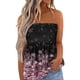 thumbnail image 1 of SAYOO Camisetas Sin Tirantes para Mujer, Sin Mangas Plisadas Color Degradado/Pluma/Raya/Flor/Bandera Pullover, Tops Sueltos de Verano para Mujer SAYOO  casual, 1 of 5