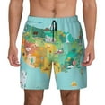 thumbnail image 2 of Picia USA Tourist Map pattern Mens Swim Trunks with Compression Liner Stretch Beach Shorts Quick Dry with Zipper Pockets No-Chafing Board Shorts-Large, 2 of 9
