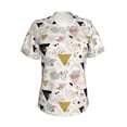 thumbnail image 2 of Uemuo Geometric Triangle Printed Women's Classic V-Neck T-Shirt - Soft, Breathable, Moisture-Wicking, Perfect for Casual, Office, Travel, and Everyday Wear-Medium, 2 of 5
