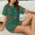 thumbnail image 6 of Bixox Women's Watermelon Printed Pajama Set 2 Piece Lounge Set Top and Shorts Soft Pajamas, Shorts with Pockets, 6 of 7