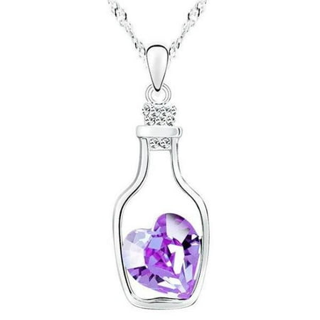 Faceted Amethyst Bead Necklace - ON SALE - Bottled Up Love IOBI Crystals Necklace in Amethyst Amethyst